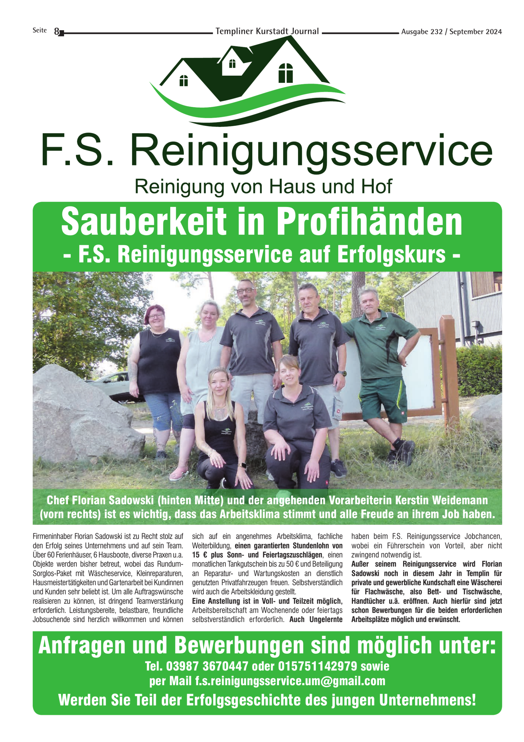 F.S. Reinigungsservice auf Erfolgskurs: Sauberkeit und Service auf höchstem Niveau